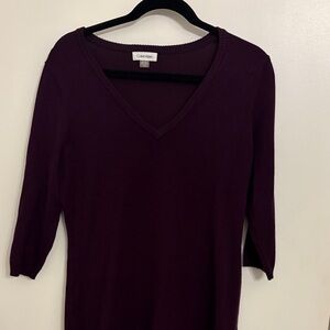 Calvin Klein Deep Purple V-Neck Top